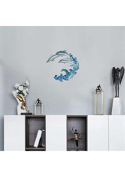 Metal Dolphin Sprey Duvar Dekoru, Yunus Duvar Sanatı Dekorasyonu, Metal Sprey Duvar Sanatı, Akvaryum Okyanus Duvarı Dekoru Home-A Için (Yurt Dışından) fırsatları