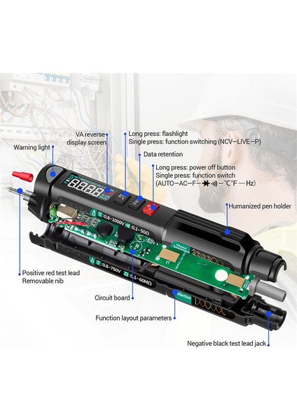 Aneng A3008 Dijital Multimetre Otomatik Akıllı Sensör Kalem Test Cihazı 6000 Sayım Kontak Voltaj Test Cihazı Multimetre (Yurt Dışından) fiyatları