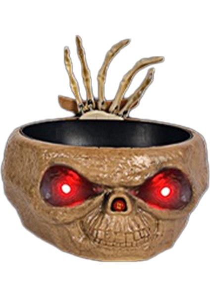 Cadılar Bayramı Kafatası Kabak Kasası Kabak Şeker Kasesi Tutucu Derin Yemek Perili Ev Dekoru Cadılar Bayramı Korku Khaki (Yurt Dışından)