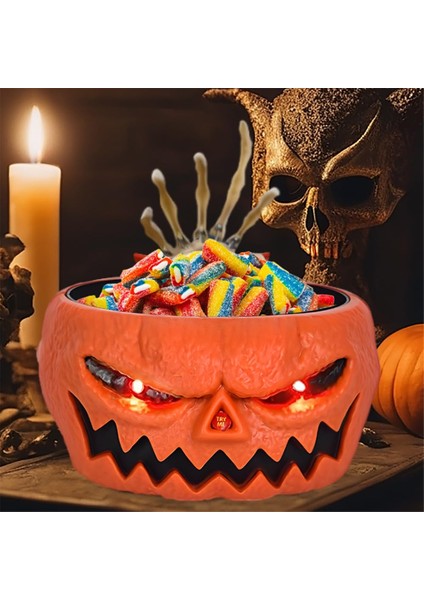 Cadılar Bayramı Kafatası Kabak Kasası Kabak Şeker Kasesi Tutucu Derin Yemek Perili Ev Dekoru Cadılar Bayramı Korku Khaki (Yurt Dışından) fırsatları