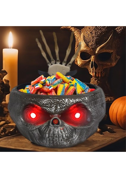 Cadılar Bayramı Kafatası Kabak Kasası Kabak Şeker Kasesi Tutucu Derin Yemek Perili Ev Dekoru Cadılar Bayramı Korku Khaki (Yurt Dışından) indirimleri