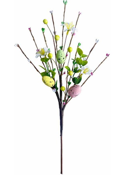 Pastel Paskalya Yumurtaları ve Çilek ile Yapay Paskalya Sprey Vine- Dekoratif Bahar Çiçek Kökleri-Easter Yumurta Şubeleri F (Yurt Dışından)
