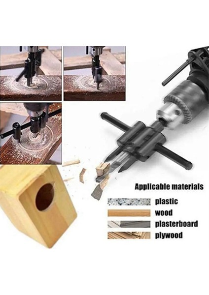 Ahşap Işleme Açıcı Ayarlanabilir Ahşap Daire Deliği Kesme Çapı 30-300MM Testere Kesici Alet Matkap Bit Deliği Delme Aletleri (Yurt Dışından) fırsatları