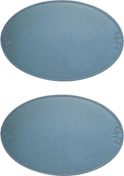 Retro Pu Placemat Avrupa Fransız Tarzı Oval Yalıtım Mats Su Geçirmez ve Yağ Durumsal Batı Yemek Masası Mat Ev B (Yurt Dışından)