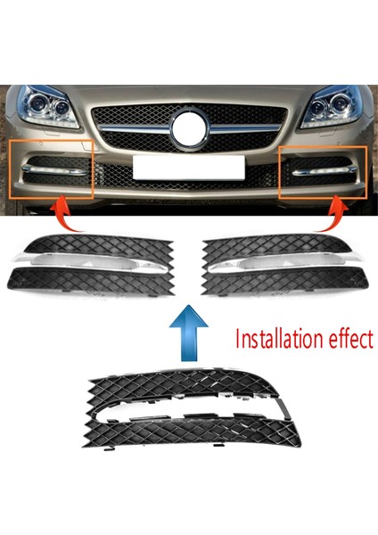 Araba Sağ Ön Tampon Sis Lambası Çerçeve Izgara Sürüş Işık Kapağı Izgara Mercedes-Benz Slk Sınıfı R172 W172 2012-2016 (Yurt Dışından) fiyatları