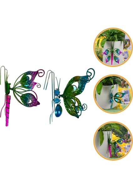 2pcs Saksı Hugger Kelebek Figürinler Ekici Asılı Hayvan Kolye Süsleri Bahçe Çit Balkon Dekor (Yurt Dışından) fiyatları