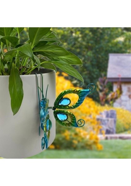 2pcs Saksı Hugger Kelebek Figürinler Ekici Asılı Hayvan Kolye Süsleri Bahçe Çit Balkon Dekor (Yurt Dışından) modelleri