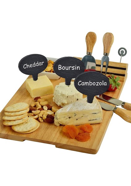 Charcuterie Tahtası Için Peynir Işaretleri, 18 Adet Arduvaz Peynir Etiketleri Işareti, Peynir Işaretleri Seti, Peynir Adı (Yurt Dışından)