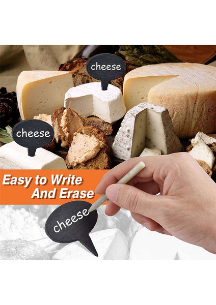 Charcuterie Tahtası Için Peynir Işaretleri, 18 Adet Arduvaz Peynir Etiketleri Işareti, Peynir Işaretleri Seti, Peynir Adı (Yurt Dışından) modelleri