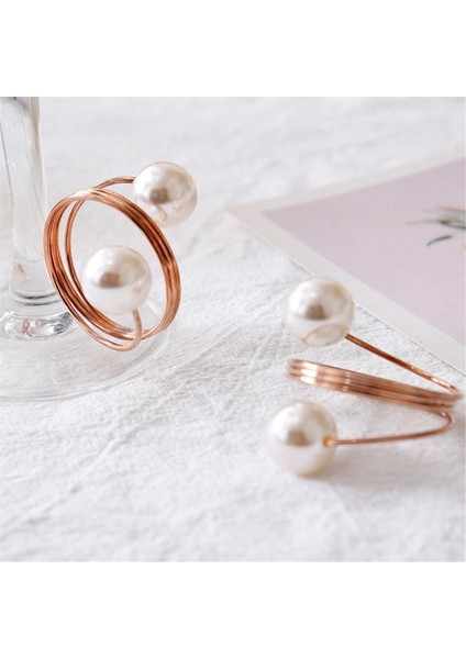 20 Paket Gül Altın Peçete Halkaları, Inci Peçete Halka Seti, Metal Yay Peçete Tutucu Masa Dekorasyonları, Peçete Halka Tokaları (Yurt Dışından) modelleri