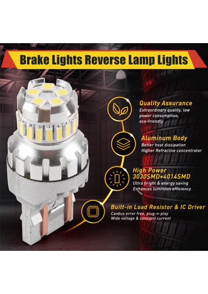 Araba T20 7440 W21W LED Canbus Ters Işıkları W21/5W 7443 LED Ampul Fren Sinyal Işıkları 6500K Süper Parlak Kuyruk Lambası (Yurt Dışından) indirimleri