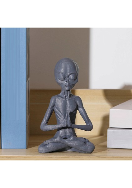 Uzaylı Süsler Masa Masası Topper Yoga Meditasyon Heykeli Uzaylı Heykel Heykel Uzaylı Raf Bakıcıları Meditasyon Bahçesi Heykeli (Yurt Dışından) fırsatları