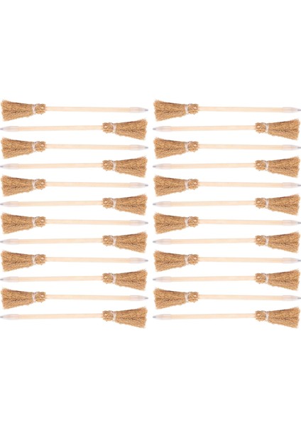 24 Pcs Cadılar Bayramı Süpürge Beyaz Kalemleri Için Cadı Süpürge Kalemleri Cadılar Bayramı Partisi Cadı Süpürge Prop Yazma (Yurt Dışından) modelleri