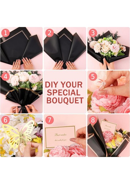 60 Yaprak Çiçek Ambalaj Kağıdı, Su Geçirmez Çiçek Buket Ambalaj Kağıdı Anneler Günü Için Düğün Bebek Duş Mezuniyet (Yurt Dışından) fırsatları