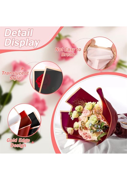 60 Yaprak Çiçek Ambalaj Kağıdı, Su Geçirmez Çiçek Buket Ambalaj Kağıdı Anneler Günü Için Düğün Bebek Duş Mezuniyet (Yurt Dışından) indirimleri