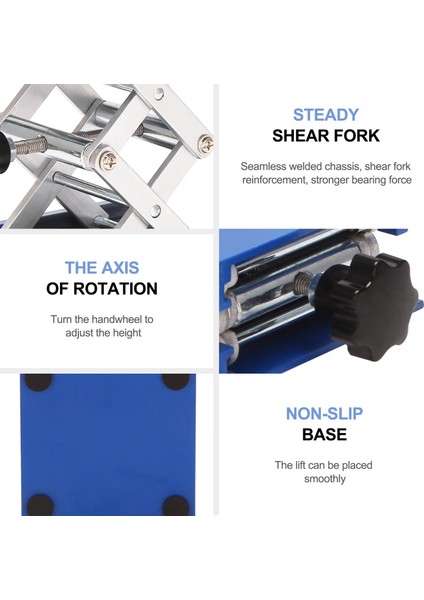 4 Inç Alüminyum Alaşımlı Laboratuvar Jak Makas Asansör Platformu / Katlanabilir Kaldırma Tablosu Pedi Yükseklik Kontrolü, Fiziksel, Kimyasal, Biyolojik Deneyler Için Ideal (Yurt Dışından) indirimleri