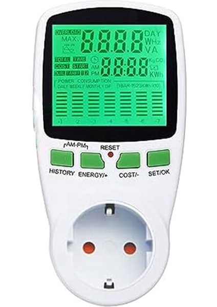 Watt Metre Power Metre Fiş Elektrik Kullanım Monitörü, Güneş Sistemi/pv Sistemi Ab Fişi Için LCD Ekranlı Enerji Monitörü (Yurt Dışından)