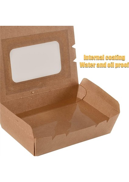Salata Kutuları Paket Servisi Olan 50 Adet 500ML Palet Kutusu, Pencere, Yağ ve Su Geçirmez, Sandviç, Cheesecake, Burger Için (Yurt Dışından) modelleri
