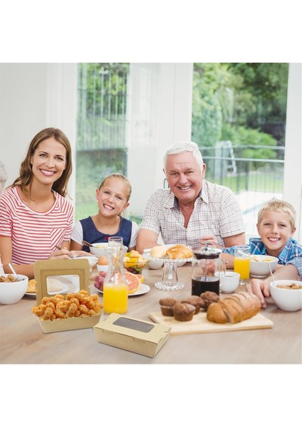 Salata Kutuları Paket Servisi Olan 50 Adet 500ML Palet Kutusu, Pencere, Yağ ve Su Geçirmez, Sandviç, Cheesecake, Burger Için (Yurt Dışından) fırsatları