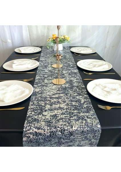 Gümüş Masa Örtüsü Payetli Parıltılı Folyo Metalik Gümüş Ince Örgü Masa Örtüsü Çeşitli Durumlar Için Uygun (Yurt Dışından) fiyatları