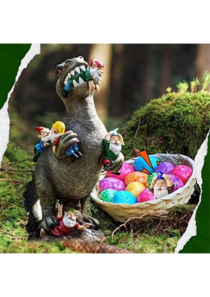 Dinozor Gnomes Bahçe Heykelleri Açık Dekor Doğum Günü Hediyeleri Anne Hediyeleri, Veranda Dinozor Yeme Cüceler Heykelleri (Yurt Dışından) indirimleri
