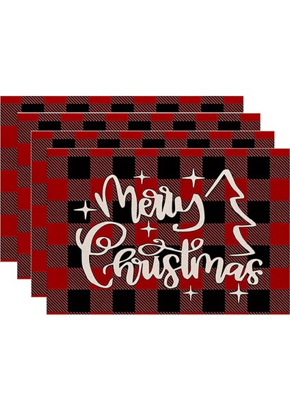 4pcs Noel Ağaçları Kar Pembe Noel Placemats Mutfak Yemek Dekorasyonu Için Kış Masa Paspasları H (Yurt Dışından) indirimleri