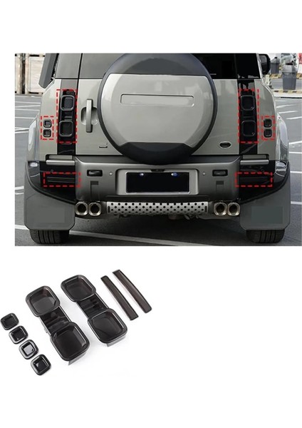 Füme Siyah Kuyruk Işık Kapağı Arka Sis Lambası Land Rover Defender Için 90 110 130 2020-2024 Aksesuarlar (Yurt Dışından) modelleri