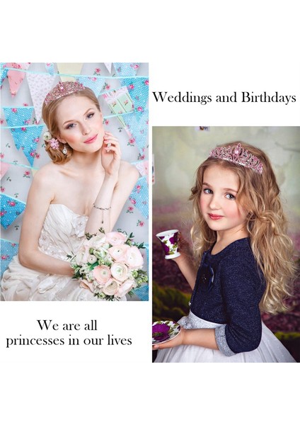 Doğum Günü Kız Tiara Taç Prenses Taç Kadınlar Için Doğum Günü Kümesi Mutlu Yıllar Partisi Malzemeleri Gül Altın (Yurt Dışından) modelleri