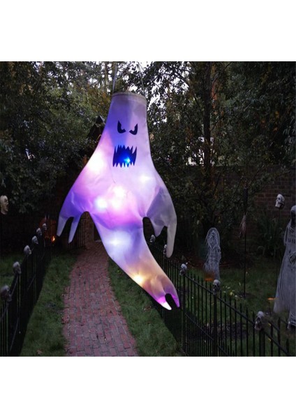 Cadılar Bayramı Dekoratif Mekan Düzeni Sahneleri, Hayalet Fan LED Glow Hayalet Kolye Yakalama Dekorasyonu, A (Yurt Dışından) indirimleri