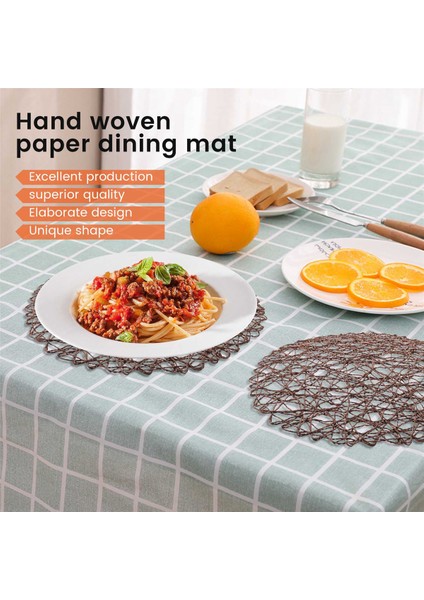 Yuvarlak Kağıt Fiber Dokuma Yer Paspaslar Dekoratif Örgülü Doğal Paspas Tatilleri Partiler Dekor 15 Inç 12 (Kahve) (Yurt Dışından) indirimleri