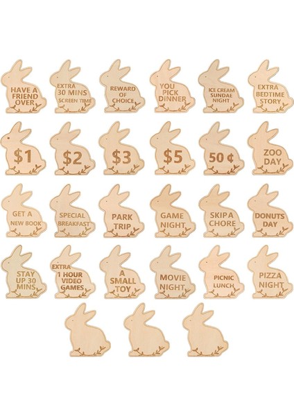 Çocuklar Paskalya Yumurtası Dolgular- Ahşap Paskalya Ödül Jetonları, Paskalya Ödülleri Dolar Para, Aile Gecesi Tokenleri, Eşsiz Aile, A (Yurt Dışından)