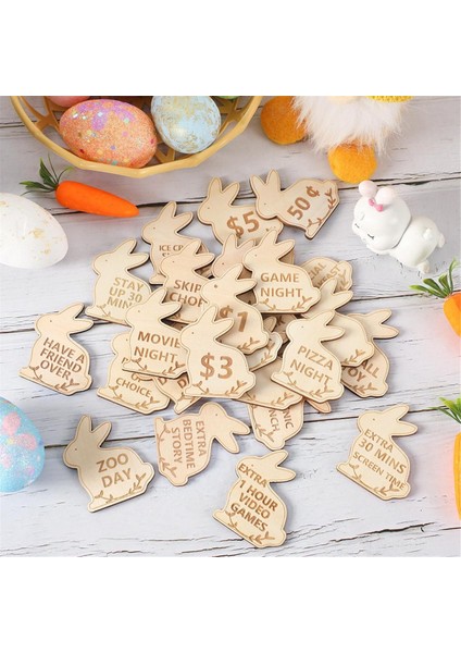 Çocuklar Paskalya Yumurtası Dolgular- Ahşap Paskalya Ödül Jetonları, Paskalya Ödülleri Dolar Para, Aile Gecesi Tokenleri, Eşsiz Aile, A (Yurt Dışından) indirimleri