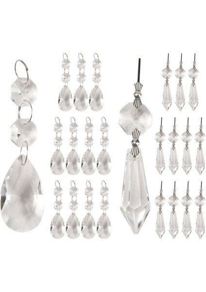 24 Adet Avize Kristal Prizma Kolyeler Set 38 mm Açık Gözyaşı Icicle Avize Kristaller Parçalar Yedek Kristaller (Yurt Dışından) modelleri
