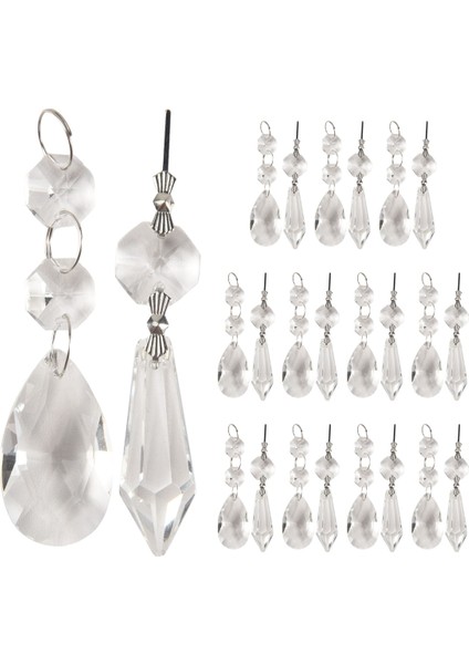 24 Adet Avize Kristal Prizma Kolyeler Set 38 mm Açık Gözyaşı Icicle Avize Kristaller Parçalar Yedek Kristaller (Yurt Dışından) indirimleri