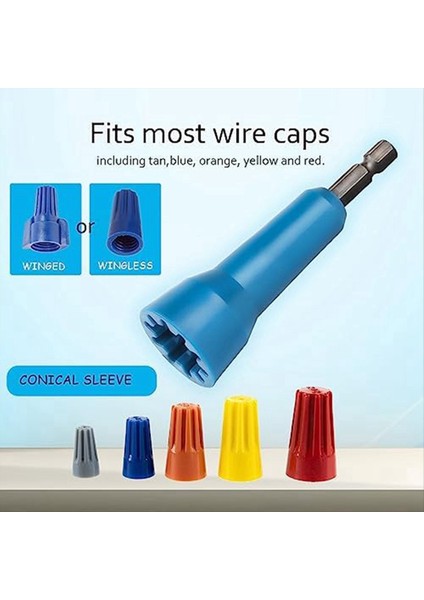 Tel Twister, Tel Bükülme Aleti, Tel Somun Twister, 1/4 Inç Aynası, 2 Paket, (Mavi) ile Spin-Twist Tel Konektör Soketi (Yurt Dışından) modelleri