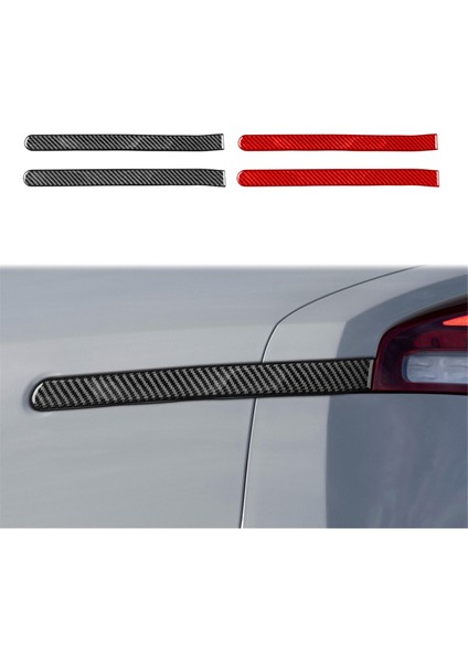 Karbon Fiber Arka Işık Amblemleri Yan Lamba Şeritleri Kia Stinger Için Trim 2018-2023 Kırmızı (Yurt Dışından) fiyatları