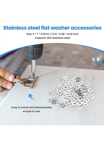 100PCS M3 3 mm Metrik 304 Paslanmaz Çelik Düz Yıkamacı (Yurt Dışından) fırsatları