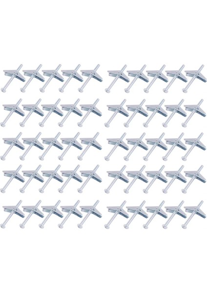 50PCS 1/8 Inç Alçıpan Için Geçiş Cıvataları, Ağır Hizmet Tipi Alçıpan Ankrajları Seti, Kuru Duvar Ankrajları ve Vidalar Tavan Için (Yurt Dışından)
