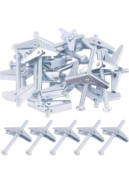 50PCS 1/8 Inç Alçıpan Için Geçiş Cıvataları, Ağır Hizmet Tipi Alçıpan Ankrajları Seti, Kuru Duvar Ankrajları ve Vidalar Tavan Için (Yurt Dışından) modelleri