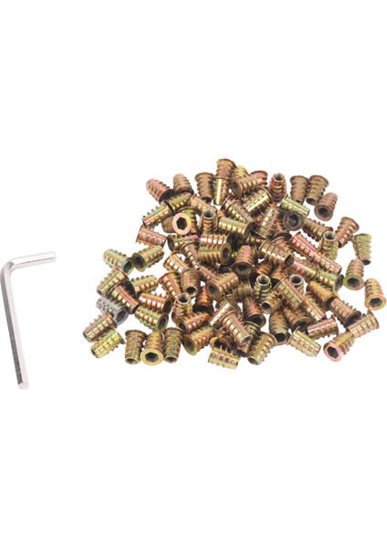 100PCS M6 x 15MM Mobilya Vidası Somun Dişli Ahşap Ekler Cıvata Bağlantı Eleman Konnektörü Hex Soket Sürücüsü (Yurt Dışından)