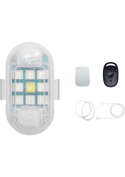 2.4g Kablosuz Flaş Göstergesi Çarpışma Karşıtı Uzaktan Kumanda Sinyali Işık 9 Lamba Boncukları USB Şarj Edilebilir (Yurt Dışından)