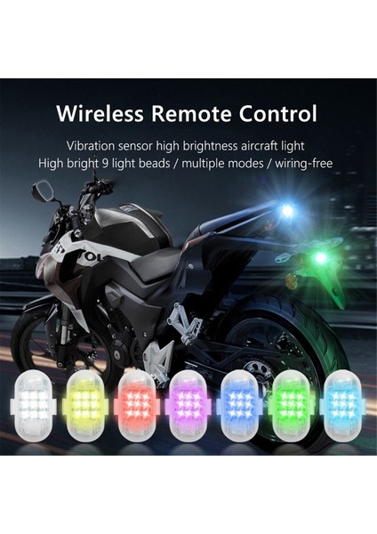 2.4g Kablosuz Flaş Göstergesi Çarpışma Karşıtı Uzaktan Kumanda Sinyali Işık 9 Lamba Boncukları USB Şarj Edilebilir (Yurt Dışından) fiyatları