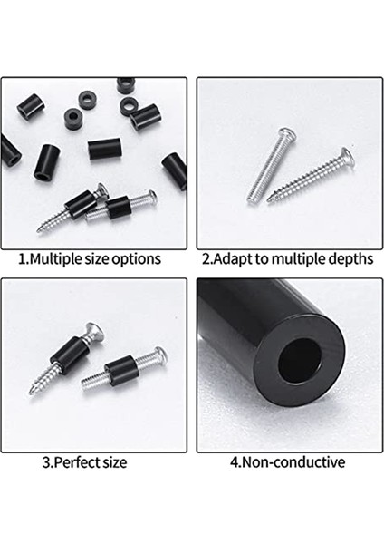 320 Pcs Elektrik Çıkış Vidaları Araperler, Siyah Naylon Yuvarlak Ara Ara Çiftlik Kiti, Dişsiz Plastik Aralayıcılar (Yurt Dışından) modelleri