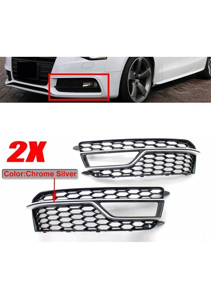 Sağ Krom Araba Ön Tampon Foğuk Fog Kapağı Petek Izgara Izgara Kapağı Audi S5 S5 S-Lines 2013-2016 (Yurt Dışından) indirimleri