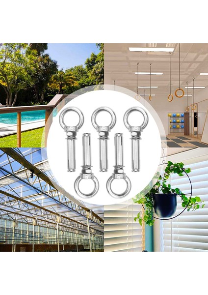 5pcs M8 x 60MM Genişletme Cıvatası Cıvatası 304 Paslanmaz Çelik Halka Kaldırma Ankraj Göz Cıvatası Genişletme Göz Cıvatası (Yurt Dışından) fırsatları