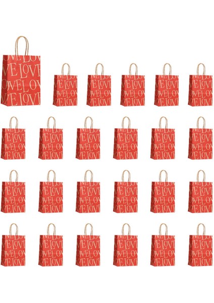 E 24 Pcs Sevgililer Günü Hediye Çantaları, Şeker Çantaları Goodie Torbaları Kulplarla Düğün ve Sevgililer Için Kalp Aşk Kağıt Torbaları (Yurt Dışından) indirimleri