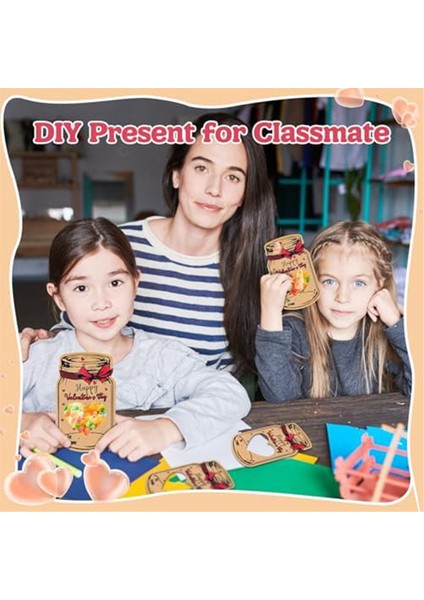 60PCS Kraft Paper Candy Jar Sevgililer Kartları, Sevgililer Günü Şeker Tutucu Kart Kavanoz Happy Sevgililer Günü Değişim Kartları (Yurt Dışından) fiyatları