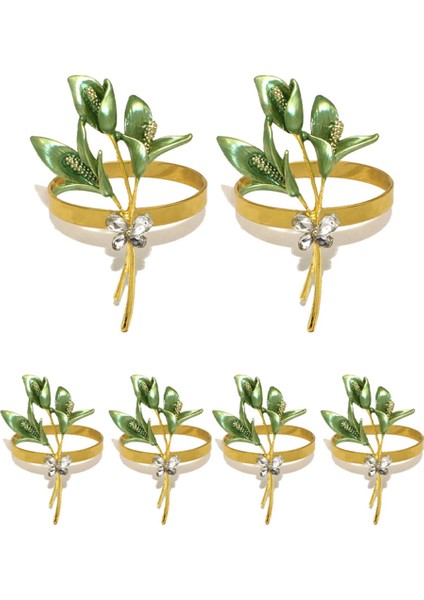 6pcs Altın Zambak Peçete Yüzükleri Metal Peçete Halka Sahipleri Düğün Partisi Tatil Ziyafet Noel Yemeği, C Için (Yurt Dışından)
