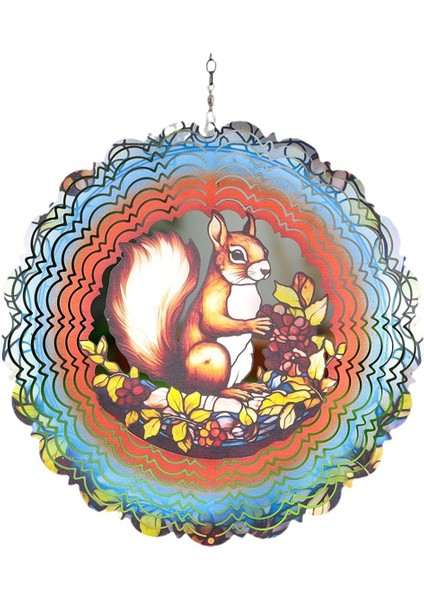 Metal Yansıtıcı Rüzgar Spinners Açık Bahçe Dekoru, Parlak Metal Rüzgar Spinners Hediyeleri Anne, Kadınlar 3D Sincap (Yurt Dışından)