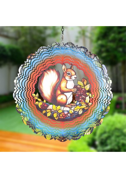 Metal Yansıtıcı Rüzgar Spinners Açık Bahçe Dekoru, Parlak Metal Rüzgar Spinners Hediyeleri Anne, Kadınlar 3D Sincap (Yurt Dışından) fırsatları